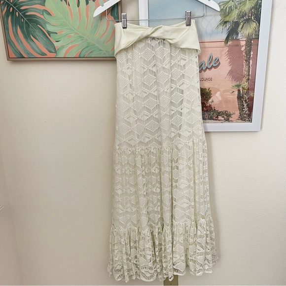 PatBo Crochet Midi Skirt Ivory Size Small/Pequeno - Picture 6 of 13